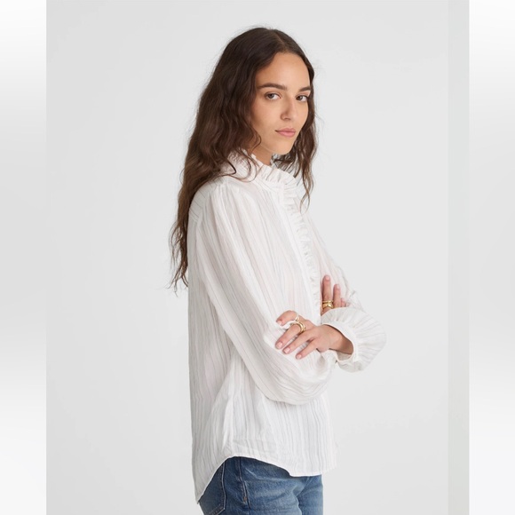 NWT Madewell Ruffle Button-Up Top (XS) - Picture 3 of 11